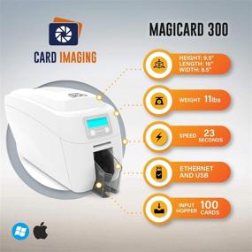 img 2 attached to 🖨️ Efficient Magicard 300 Single Side ID Card Printer Bundle with Supplies - Advanced Badge Maker Machine (3300-0001)