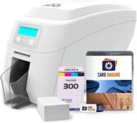 🖨️ efficient magicard 300 single side id card printer bundle with supplies - advanced badge maker machine (3300-0001) logo