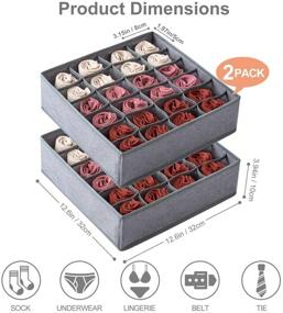 img 3 attached to 🗄️ Qozary 2 Pack 24 Cell or 16 Cell Drawer Organizer Divider for Clothes, Socks, Lingerie, Underwear, Ties - Gray