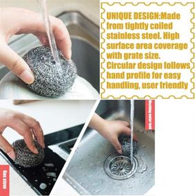 img 2 attached to 18 PCS Stainless Steel Sponges Scrubbers - Ultimate Rust and Stain Removers for Cookware Cleaning (18 Pack)