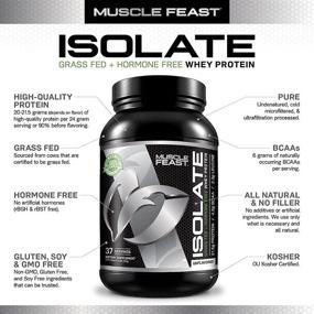 img 3 attached to 💪 Muscle Feast Grass Fed Whey Protein Isolate: Pure European Protein for Fast Absorption, All Natural & Hormone Free – 5lb Unflavored (94 Servings)