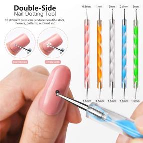 img 2 attached to 💅 Complete Nail Design Kit for Acrylic Nails: Brushes, Dotting Tool, Tape Strips, Nail Stickers, Rhinestones, and Tweezers - Perfect for Nail Technicians