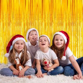 img 1 attached to 🎉 TUPARKA 3-Piece Metallic Foil Curtains- Merry Christmas Foil Fringe Curtain, 1 x 2 Meters, Ideal for Birthday Wedding Party, Photo Backdrop Props Decorations