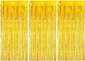 img 4 attached to 🎉 TUPARKA 3-Piece Metallic Foil Curtains- Merry Christmas Foil Fringe Curtain, 1 x 2 Meters, Ideal for Birthday Wedding Party, Photo Backdrop Props Decorations