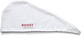 img 2 attached to Полотенце для волос Boost N Blend Microfiber Twist & Dry для женщин: эффективное против выпадения волос, быстрое высыхание для кудрявых, длинных и густых волос - уменьшает повреждения от редеющих волос