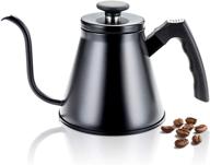 ☕ stylish and durable 1.2l stainless steel coffee kettle - gooseneck pour over for perfect tea and coffee - black logo