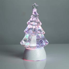 img 3 attached to 🎄 8.5-Inch Glitter Christmas Tree Snow Globe Decoration with LED Lights - White