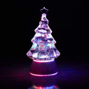 img 2 attached to 🎄 8.5-Inch Glitter Christmas Tree Snow Globe Decoration with LED Lights - White