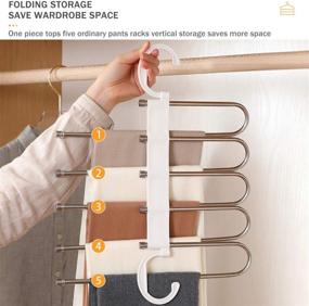 img 2 attached to 👖 Space-Saving Pants Hangers Set by AIR&TREE - 2 Pack, Anti-Rust Plastic, Durable & Sturdy for Pants, Scarves, Jeans, Slacks, Trousers, Towels, and Ties - Multiple Hangers in One (White)