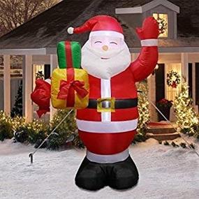 img 2 attached to Deck your Yard with AerWo 5ft Christmas Inflatables: Greeting Santa with Light!