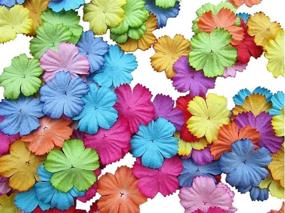 img 4 attached to Pack of 100 Patch Flowers: 29x29mm Mulberry Paper Scrapbooking Wedding Doll House Supplies Card Mini Paper Flowers