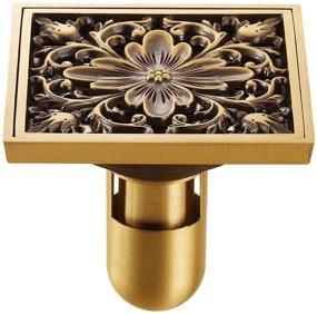 img 4 attached to 🚰 Antique Brass Floor Drain: 4" Square Removable Cover, Ideal for Bathrooms, Kitchens, Verandas, and Drain Areas