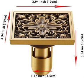 img 3 attached to 🚰 Antique Brass Floor Drain: 4" Square Removable Cover, Ideal for Bathrooms, Kitchens, Verandas, and Drain Areas