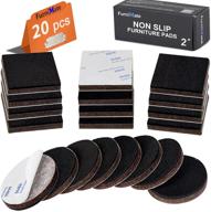 🛋️ 20 pieces of non-slip furniture pads for hardwood floor - 2" anti-skid square and round rubber pads with self-adhesive, wood floor protector, furniture gripper - complete with case логотип