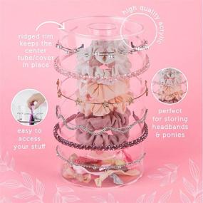 img 2 attached to 🎀 Versatile Acrylic Hair Accessories Organizer – 3-in-1 Headband and Scrunchie Holder with Hair Brush Compartment and Additional Storage - Acrylic Display Organizer for Bows, Hair Ties, and More