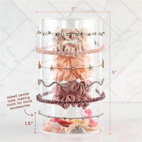 img 3 attached to 🎀 Versatile Acrylic Hair Accessories Organizer – 3-in-1 Headband and Scrunchie Holder with Hair Brush Compartment and Additional Storage - Acrylic Display Organizer for Bows, Hair Ties, and More