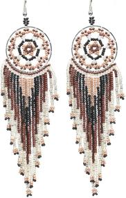 img 4 attached to 💫 Tarsus Native American Dream Catcher Earrings: Dangle Hypoallergenic Beaded Jewelry for Women & Girls, Handcrafted with Japan Seed Beads