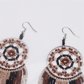 img 2 attached to 💫 Tarsus Native American Dream Catcher Earrings: Dangle Hypoallergenic Beaded Jewelry for Women & Girls, Handcrafted with Japan Seed Beads