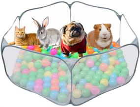 img 4 attached to 🐹 Orangelight Portable Pet Playpen: Easy-to-Clean Small Animal Cage Tent for Guinea Pig, Rabbits, Hamster, Chinchillas, Hedgehogs - Indoor/Outdoor Exercise Playpen with Foldable Design