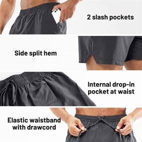 img 1 attached to MEN's Quick Dry Running Shorts with Pockets - Lightweight, Breathable &amp; Active 5-Inch Workout Shorts by MIER