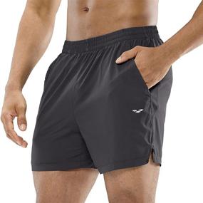 img 4 attached to MEN's Quick Dry Running Shorts with Pockets - Lightweight, Breathable &amp; Active 5-Inch Workout Shorts by MIER