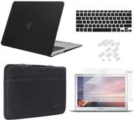 icasso macbook pro 15 inch case 2019 2018 2017 2016 release model a1990/a1707 - 5 in 1 bundle, hard plastic case, sleeve, screen protector, keyboard cover & dust plug - compatible with macbook pro 15 - black logo