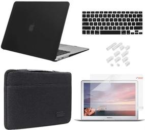 img 4 attached to iCasso MacBook Pro 15 Inch Case 2019 2018 2017 2016 Release Model A1990/A1707 - 5 in 1 Bundle, Hard Plastic Case, Sleeve, Screen Protector, Keyboard Cover & Dust Plug - Compatible with MacBook Pro 15 - Black