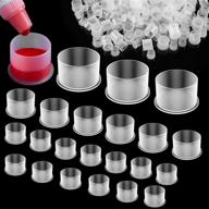 🖌️ 350pcs tattoo ink caps, disposable tattoo ink cups with base - large/medium/small sizes, premium tattoo cups for tattooing, tattoo supplies and equipment logo