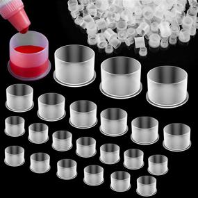 img 4 attached to 🖌️ 350Pcs Tattoo Ink Caps, Disposable Tattoo Ink Cups with Base - Large/Medium/Small Sizes, Premium Tattoo Cups for Tattooing, Tattoo Supplies and Equipment