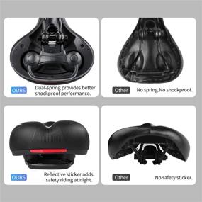 img 2 attached to 🚲 GOLOLBA Comfort Soft Wide Bicycle Seat with Waterproof Cover - Includes 1Pcs Bicycle Bell and 2Pcs Installation Tools - Ideal for Indoor and Outdoor Bikes