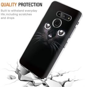 img 1 attached to 🐱 Eouine LG G8 ThinQ Phone Case - Ultra Slim Shockproof Transparent Clear Cover with Black Cat Pattern