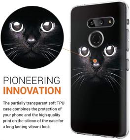 img 3 attached to 🐱 Eouine LG G8 ThinQ Phone Case - Ultra Slim Shockproof Transparent Clear Cover with Black Cat Pattern