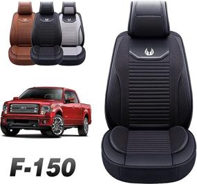 img 4 attached to 🚗 Oasis Auto Tailor-Fit Seat Covers for 2009-2022 Ford F-150 F150 F-250 F250 F350 F350 (FF-08 Black, Front Pair)
