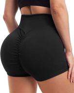 🍑 women's high waist butt lifting yoga shorts - ruched booty scrunch hot pants for gym and workout логотип