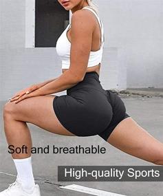 img 3 attached to 🍑 Women's High Waist Butt Lifting Yoga Shorts - Ruched Booty Scrunch Hot Pants for Gym and Workout