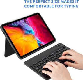 img 1 attached to 🔌 Wireless Bluetooth Keyboard for Samsung Galaxy Tab A 10.1/8.4/8.0 Inch and Other Bluetooth Enabled Tablets and Phones - Black