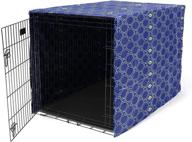 🐶 waterproof dog crate cover for 30-inch wire crates - easy on/off & adjustable - medium size - blue - cover only logo