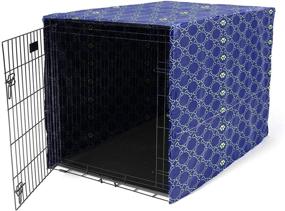 img 3 attached to 🐶 Waterproof Dog Crate Cover for 30-inch Wire Crates - Easy On/Off & Adjustable - Medium Size - Blue - Cover Only