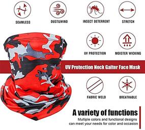 img 3 attached to Versatile 5-Pack Neck Gaiter: Snowboard Half Face Mask for Cold Weather, Camouflage Ski Tube Scarf for Men & Women - Ideal for Skiing, Outdoor Activities, Cycling, and Sports