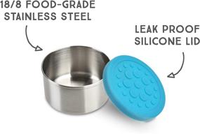 img 3 attached to 🥦 LunchBots 2.5 oz Leak Proof Dips Containers - Set of 2 - Spill Proof Stainless Steel with Silicone Lids - Aqua