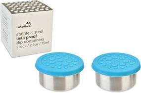 img 4 attached to 🥦 LunchBots 2.5 oz Leak Proof Dips Containers - Set of 2 - Spill Proof Stainless Steel with Silicone Lids - Aqua