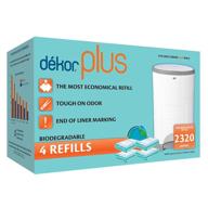 👶 dekor plus diaper pail biodegradable refill bags: economical system, easy replacement, customizable size, exclusive end-of-liner marking - 4 count logo