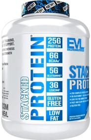 img 3 attached to Протеиновый порошок Evlution Nutrition Stacked: ускорение роста мышц с 25 г белка, 6 г BCAA и 5 г глутамина во вкусе ванильного мороженого (5 фунтов)