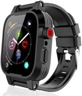 📱 shellbox 44mm waterproof case for iwatch series 6/se/5/4 - protective with silicone band & built-in screen protector (black) logo