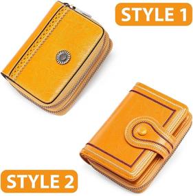 img 3 attached to 👛 FALAN MULE RFID Credit Card Holder: Stylish Leather Small Wallet for Women with Zipper & Wristlet