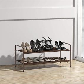 img 2 attached to 👞 Efficient Bronze Shoe Rack: Simple Houseware 2-Tier Storage Organizer