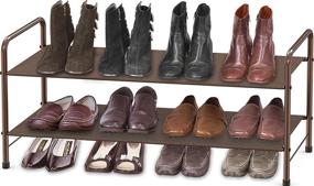 img 4 attached to 👞 Efficient Bronze Shoe Rack: Simple Houseware 2-Tier Storage Organizer