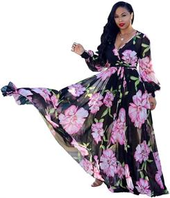 img 4 attached to 👗 XXL Women's Chiffon Printed Dresses by Nuofengkudu - Perfect Clothing for Dresses