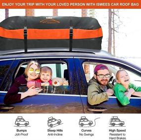 img 1 attached to ISWEES Car Top Bag: Waterproof Rooftop Luggage Storage for All Vehicles with/Without Rack – Ideal for SUVs, Jeeps, Subarus, and Toyotas