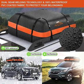 img 2 attached to ISWEES Car Top Bag: Waterproof Rooftop Luggage Storage for All Vehicles with/Without Rack – Ideal for SUVs, Jeeps, Subarus, and Toyotas